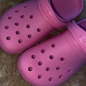 Lightly worn pink crocs